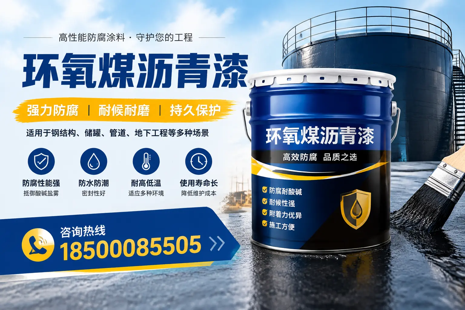 环氧煤沥青漆在工业中的应用,邯山企业的选择